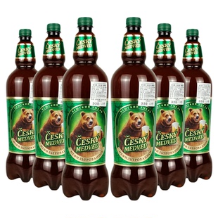 俄罗斯原装进口捷克熊原浆啤酒1.35升*6桶未过滤鲜啤生啤纯生