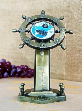 金属领航舵摆件舵手船舵航海家居工艺品办公室桌面装饰品开业礼品
