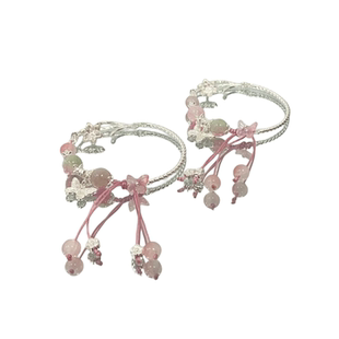 桃花源限定粉色蝴蝶流苏手链小众设计感甜美百搭送闺蜜月亮原创