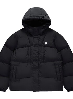 FILA FUSION斐乐潮牌情侣款羽绒服2025冬季款宽松保暖连帽外套