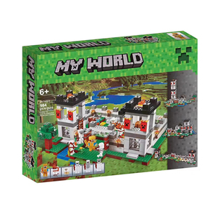 我的世界要塞堡垒颗粒儿童益智拼装玩具人仔村庄中国积木 21127新