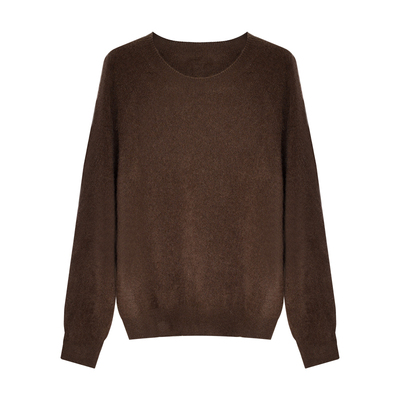 因由 蓬松云朵感松弛廓形羊绒套头秋冬新款宽松针织衫毛衣外套女