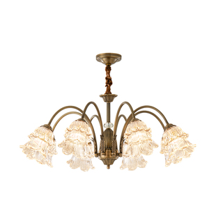 全铜美式复古客厅吊灯轻奢简约现代欧式餐厅卧室法式高级感中古灯