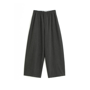 深灰色加绒糯米弯刀裤女秋冬2025新款宽松显瘦垂坠感香蕉运动裤子