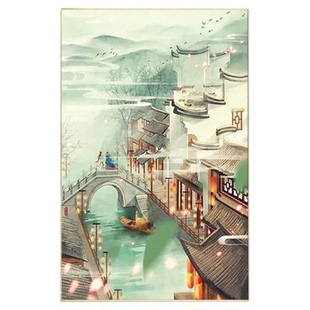 梦里江南蒙娜丽莎十字绣正品精准印花满绣33色线绣抖音同款