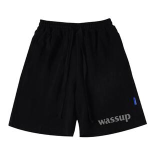 WASSUP美式短裤男士潮流夏季2024潮牌情侣款宽松运动五分休闲裤子