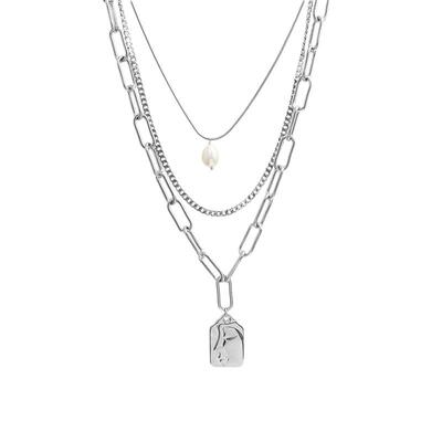 欧美项链ins珍珠叠链女珍珠