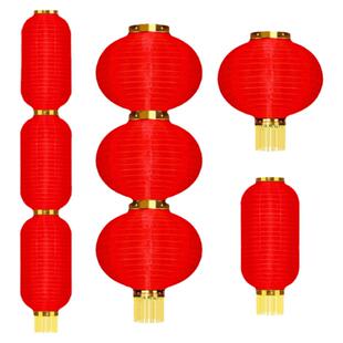 大红灯笼串户外树上防水三四五连串折叠广告定制新年元旦挂饰灯笼