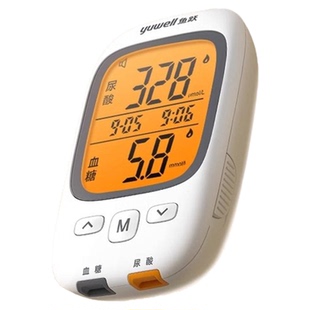 鱼跃尿酸血糖检测仪GU200家用双功能精准检测试纸医用测尿酸痛风