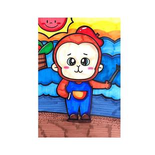 低龄儿童美术创意初级少儿临摹卡片入门画素材图片简单房子马克笔