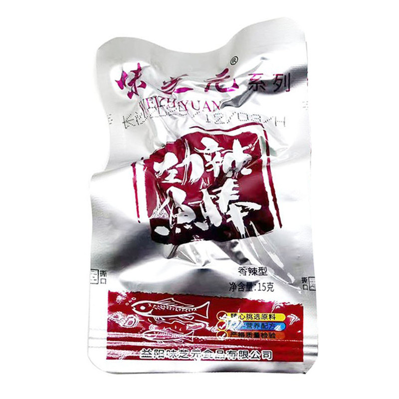 味芝元劲辣鱼棒15g香辣小鱼仔湖南特产即食麻辣毛毛鱼干特辣零食