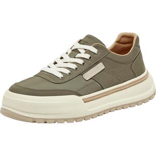 百思图2025秋季新款板鞋时尚潮流街头运动厚底男休闲鞋K017ACM5