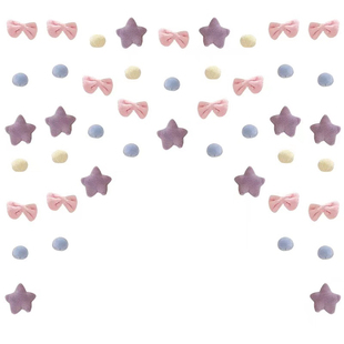 粉色系卧室门帘挂帘免打孔无痕钩公主房儿童房间装饰墙面挂饰