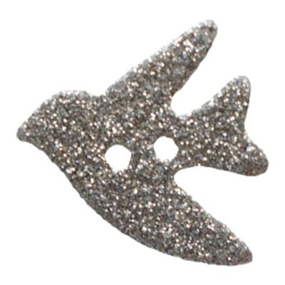 银色闪亮鸟造型纽扣15mm