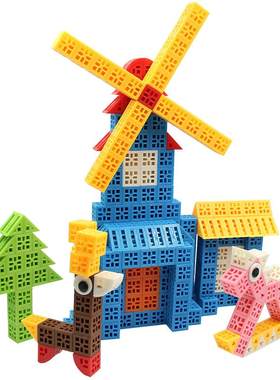 立体方块颗粒6岁左右拼插玩具