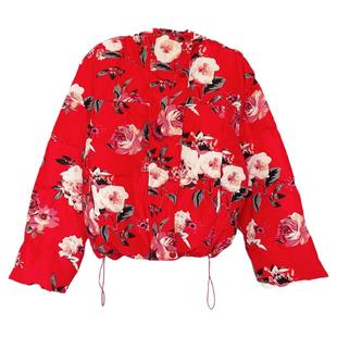 独特超好看羽绒服女款冬季大花2025年新款女装洋气短款白鸭绒外套