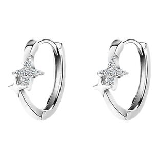 S999足银流星耳环女款轻奢小众纯银耳扣耳钉养耳洞洗睡免摘耳饰品