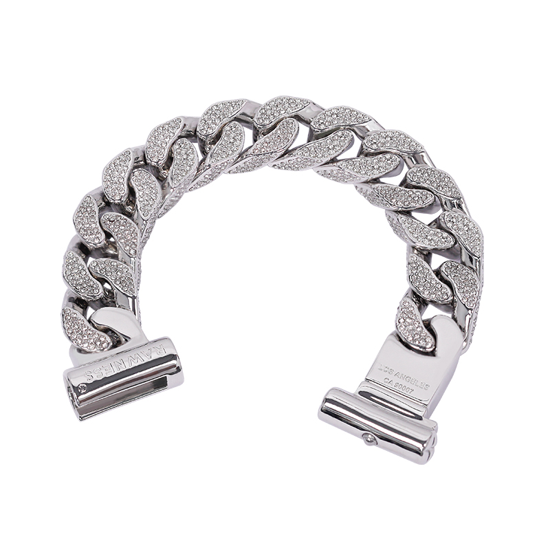 RAWNESS宽满钻古巴手链 男女同款高级感轻奢情侣手饰生日礼物饰品