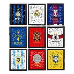世界杯阿根廷德国法国西班牙梅西C罗球迷礼物相框酒吧体彩店装饰