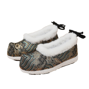 大码绣花鞋古装平底男款汉服鞋复古翘头鞋履舞蹈演出弓鞋官兵摄影