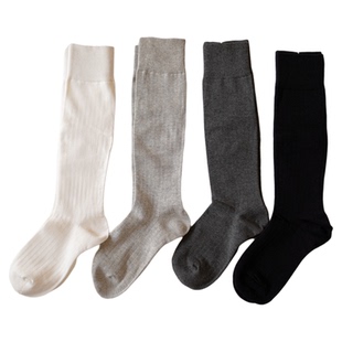 袜子女白色纯棉小腿袜透气防臭无骨高筒袜春秋纯色膝下jk显瘦长袜