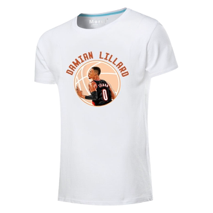 开拓者利拉德队服球迷服篮球衣服男女运动休闲半截袖短袖t恤衫体