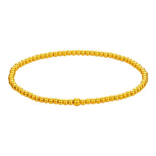 【中国黄金官方店】黄金手饰古法小金珠足金手串新品首饰