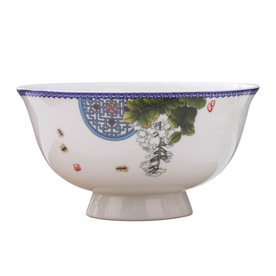 碗家用景德镇青花釉中彩真骨瓷宫廷御用 5英寸圆形米饭碗中式碗具