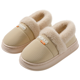 流氓兔棉鞋女冬季外穿防水羽绒保暖加绒家居室内包跟棉拖鞋男冬天