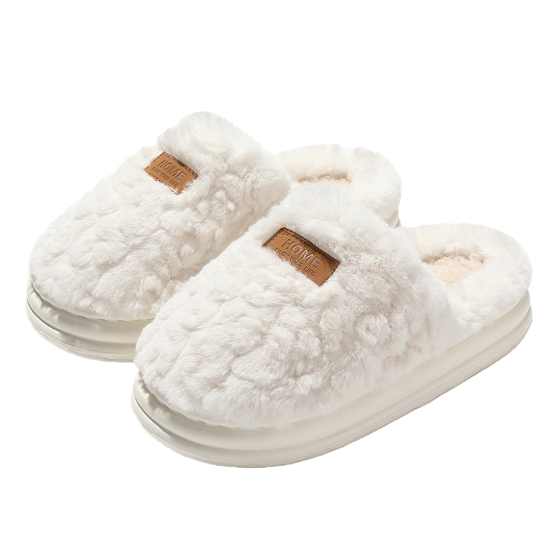 棉拖鞋女士秋冬2025新款静音室内居家防滑厚底保暖毛毛加绒棉鞋女