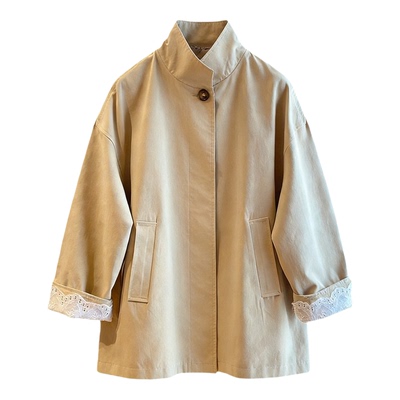 韩式休闲风立领高级感风衣外套女