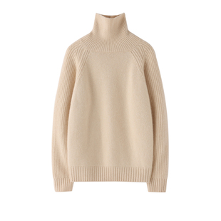 高领加厚五针大克重山羊绒衫女软糯保暖宽松秋冬新款毛衣针织打底