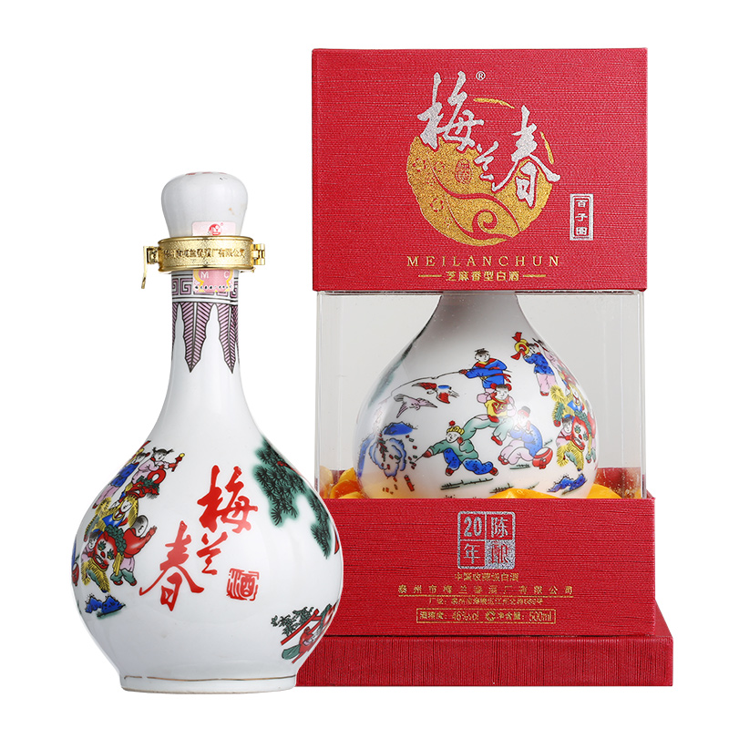 梅蘭春 46度龍瓶系列/百子圖/龍行九州 500ml整箱 芝麻香型白酒