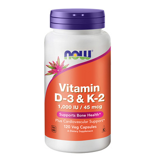 NOW诺奥维生素DK胶囊d3k2成人中老年补钙高活性钙1000iu美国进口