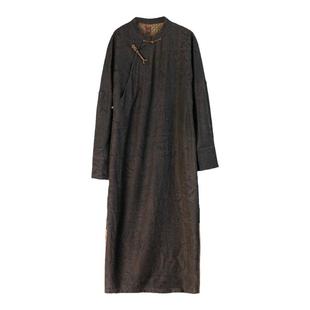 布小匠原创设计春季新款桑蚕丝绢纺香云纱连衣裙新中式改良旗袍女