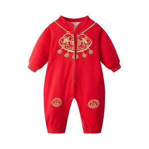 婴儿满月百天周岁春夏季刺绣服