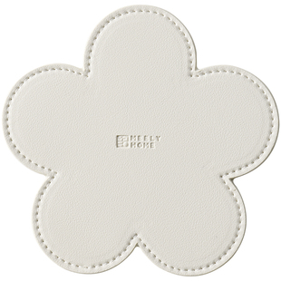 米立风物花朵杯垫定制皮革茶杯垫防烫隔热茶托高级感轻奢咖啡杯垫