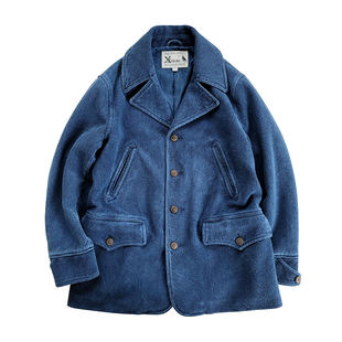 西里布蓝染全棉剑道夹克西服外套咔叽复古休闲非rrl porterclassi