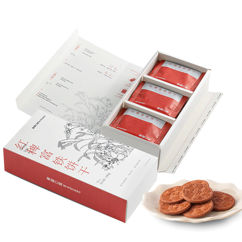 幸福口袋红稗富铁饼干含铁