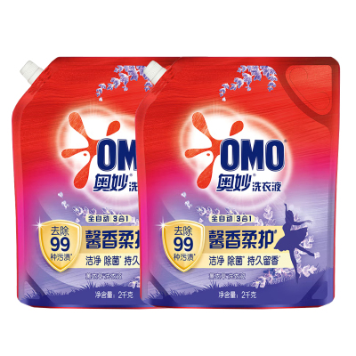 奥妙薰衣草洗衣液官方旗舰店正品持久留香72小时补充装袋装家庭用