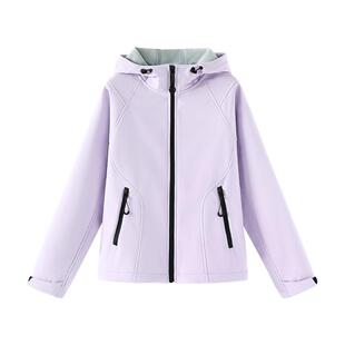 班尼路S&K系列户外三防连帽夹克女款秋冬冲锋衣内胆加绒修身外套N