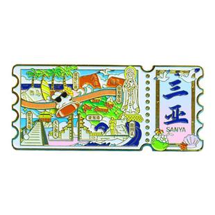 三亚文创冰箱贴金属海南海口旅游纪念品伴手礼创意冰箱装饰磁性贴