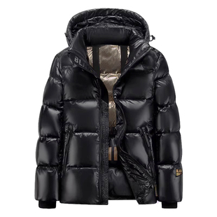 啄木鸟冬季男装鹅绒服短款男士爆款超厚保暖黑金羽绒服女款情侣装