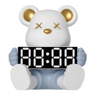 暴力熊时钟闹钟客厅电视柜摆件桌面摆放钟表台式装饰品创意电子钟