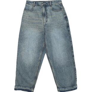 YOUWEI有尾夏季复古卷裤脚牛仔锥裤阔腿裤Y5124208