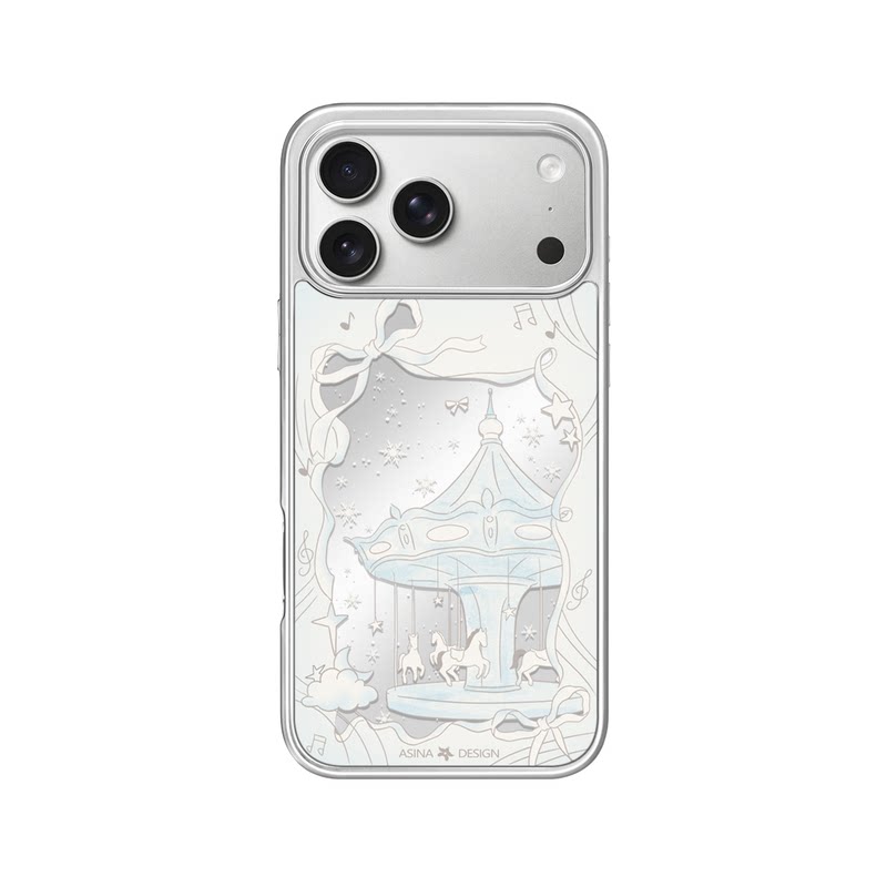 雪境木马适用苹果17Promax手机壳新款iPhone16Pro磁吸保护套Co6带支架ip15可爱高级感14网红镜面13pm全包女