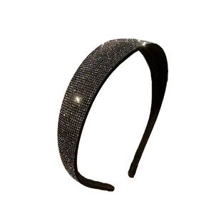 韩国东大门简约轻奢超闪blingbling水钻宽边发箍出勤洗脸压发头箍