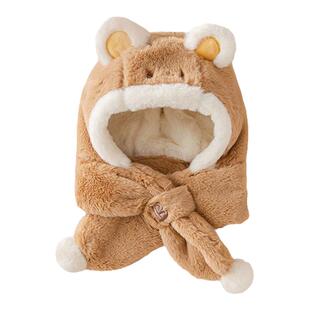 宝宝帽子冬儿童围巾一体男宝女婴儿护耳帽婴幼儿围脖冬天保暖一岁