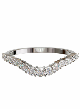 壹钻18K金V形石排戒轻奢定制