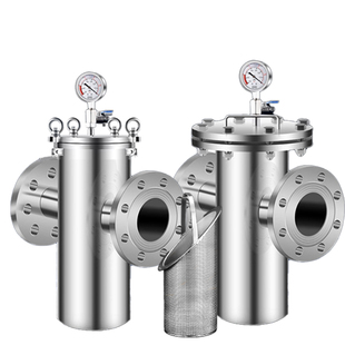 篮式过滤器不锈钢工业管道滤网粗效蓝氏快开直通提篮式毛发收集器